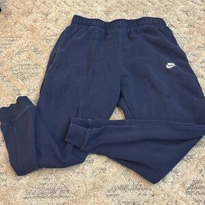 Nike Navy Blue men's large slim fit tapered regular length sweatpants joggers
